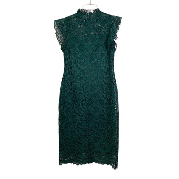Enfocus Studio Lace Overlay Sweetheart Neckline Sheath Dress Midi Green Size 10 - Picture 3 of 11